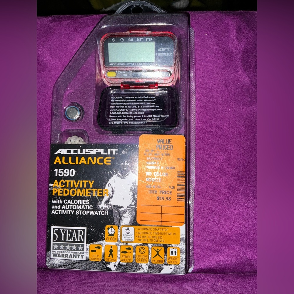 ACCUSPLIT AL1590 Pedometer, Steps, Distance Activity Timer, Clock, Calories - Picture 3 of 6